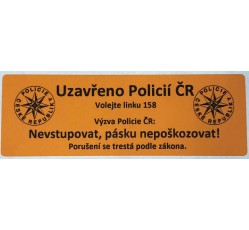obrázek Etiketa samolepící s nápisem UZAVŘENO POLICIÍ