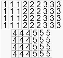 obrázek Čísla 6,5x7 samolepicí 1-5